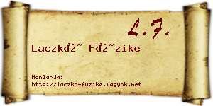 Laczkó Füzike névjegykártya